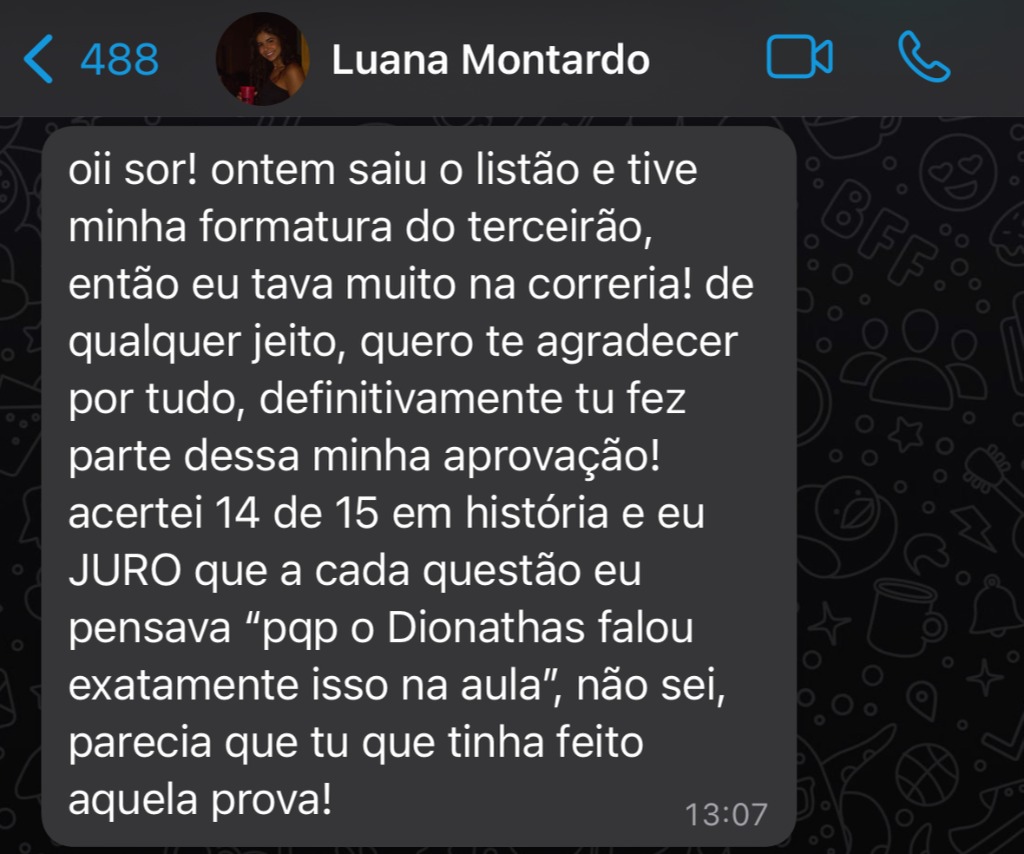 Luana Montardo — relato de aluna