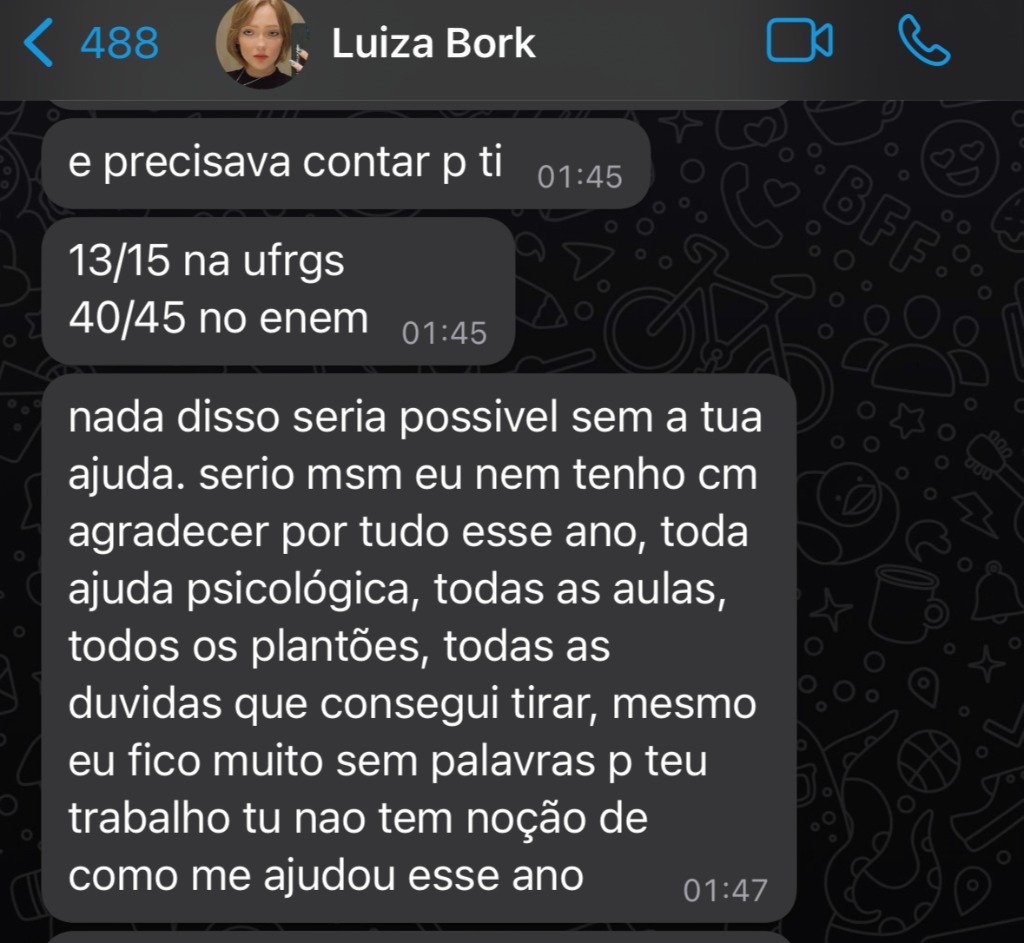 Luiza Bork — relato de aluna